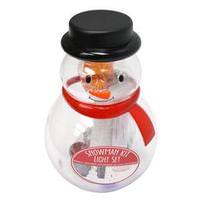 View 10 Light 8.5' White Wire Multi-Color Battery Operated LED Snowman Kit